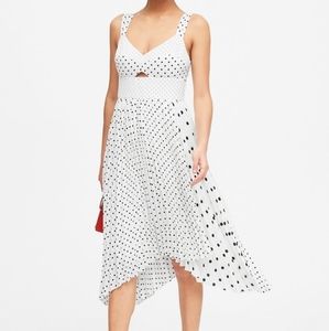 Print Sweetheart Pleated Midi Dress